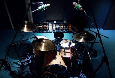 Birdseye View of the Drum Setup